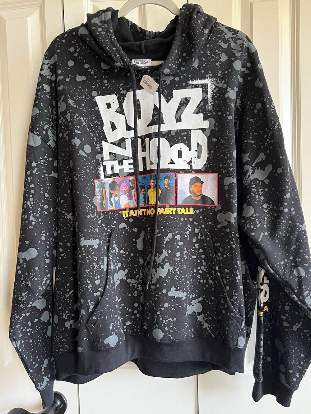 Boyz N The Hood Aint No Fairy Tale Black Gray Hoodie Mens 4XL